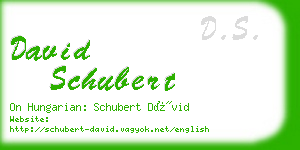 david schubert business card